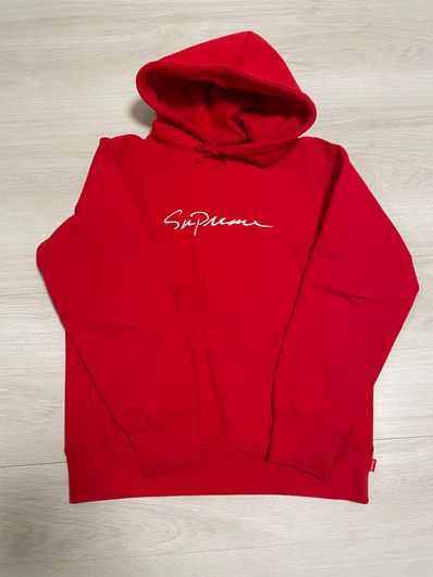 Supreme Classic Script Hooded Sweatshirt "Red"