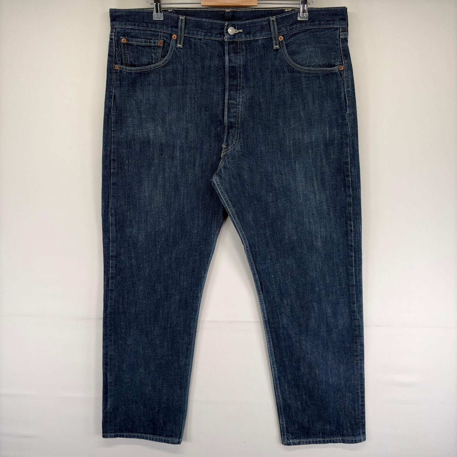 古着 リーバイス Levi's デニム パンツ 501 ストレート ボタンフライ 5ポケット ジーンズ ジーパン w42 L34  ブルー系 メンズ