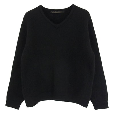 TENDERLOIN テンダーロイン ニット ウール アルパカ混 Vネック ニット セーター ブラック系 L【中古】