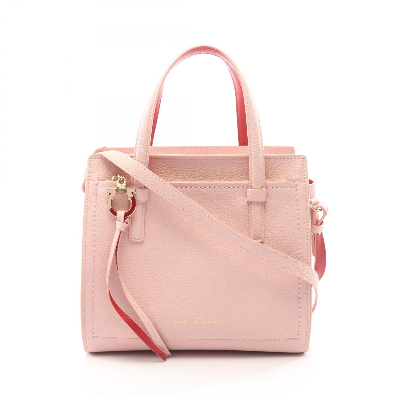 サルヴァトーレフェラガモ Salvatore Ferragamo AMY エイミー ガンチーニ 2WAY ハンドバッグ バッグ レザー レディース ピンク系 / レッド系 【中古】