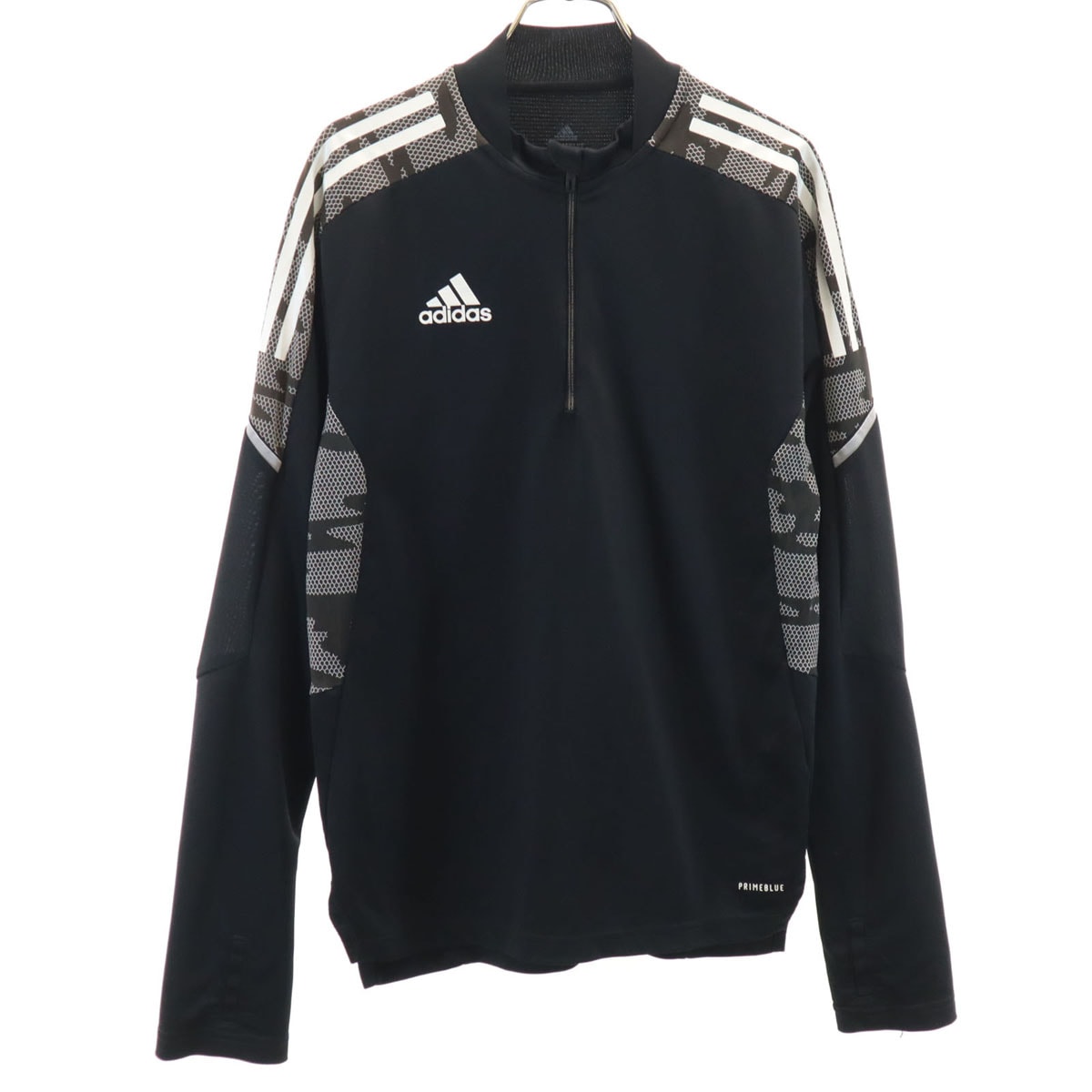 adidas アディダス トレーニング 長袖 ハーフジップ ウェア M ブラック