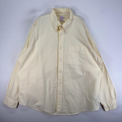 古着 ブルックスブラザーズ Brooks Brothers 長袖シャツ ボタンダウン 1818 L イエロー系 ストライプ メンズ