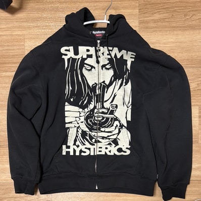 Supreme x HYSTERIC GLAMOUR Thermal Lined Zip Up Hooded Sweatshirt "Black"