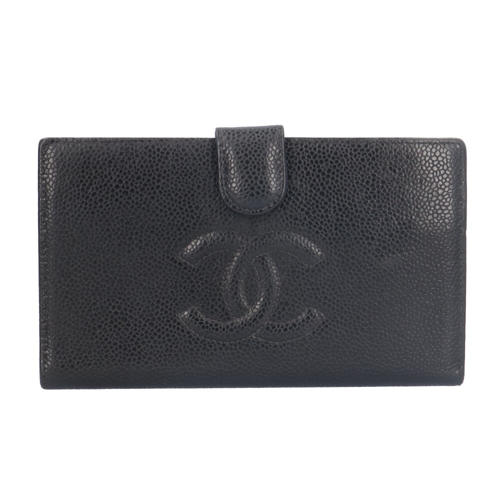 シャネル ココマーク 長財布 キャビアスキン レディース CHANEL  中古