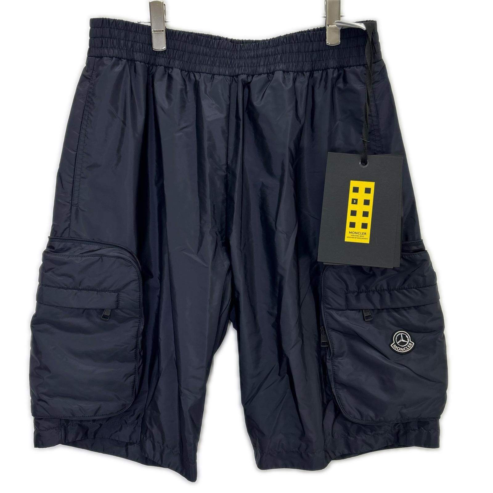 モンクレール 【GENIUS】×MERCEDES-BENZ BY NIGO 25SS BERMUDA ダークネイビー カーゴポケット テクニカルナイロンショーツ L
