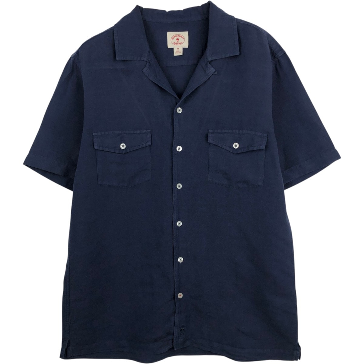 古着 ブルックスブラザーズ Brooks Brothers Red Fleece 半袖 オープンカラー リネンシャツ メンズM相当/eaa668171