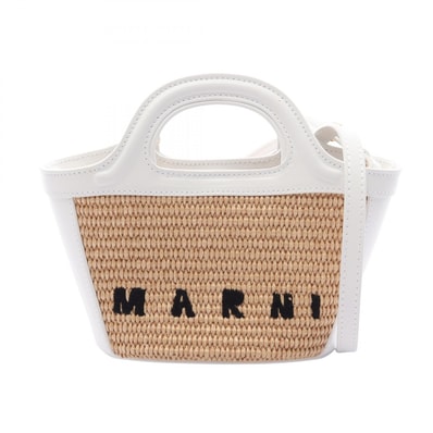 マルニ MARNI TROPICALIA BAG MICRO 2WAY ハンドバッグ バッグ レザー ラフィア レディース ベージュ系 / ホワイト系 M01161P3860Z0T01 【中古】
