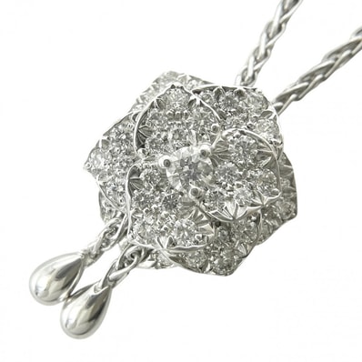 PIAGET ピアジェ ネックレス ローズペンダントネックレス ジュエリー アクセサリー Au750 18金WG K18ホワイトゴールド ダイヤモンド シルバー レディース 約17.2g 美品【中古品】