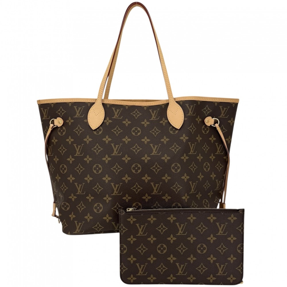 LOUIS VUITTON ルイヴィトン トートバッグ モノグラム ネヴァーフルMM ハンドバッグ 肩掛け M40995    ブラウン 茶 ゴールド金具 レディース 美品【中古品】