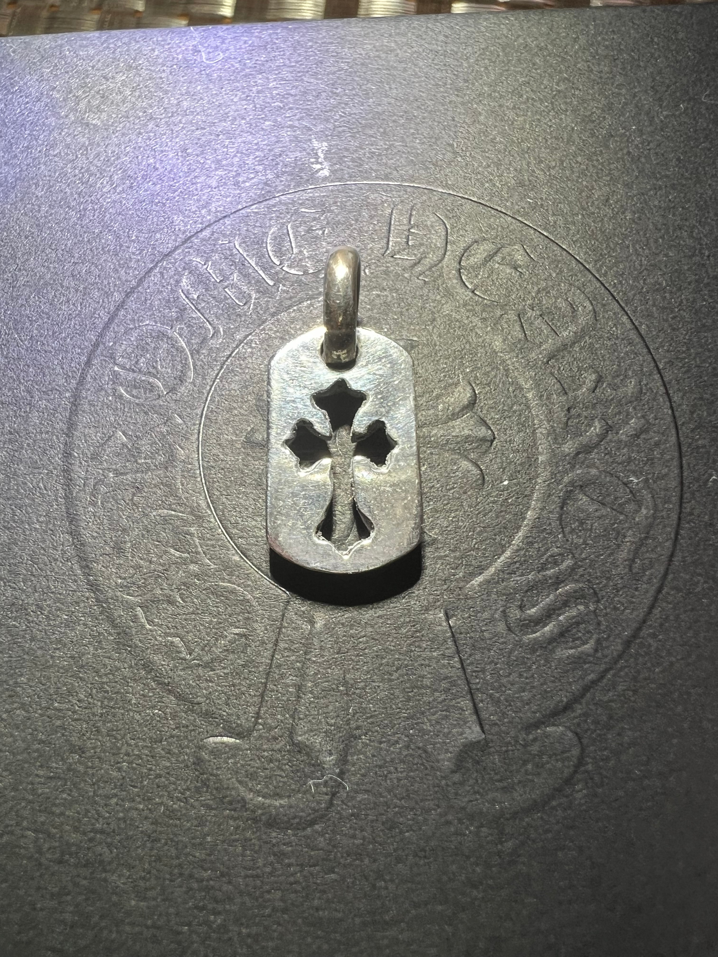 Chrome Hearts Dog Tag Tiny Cut Out Cross "Silver"
