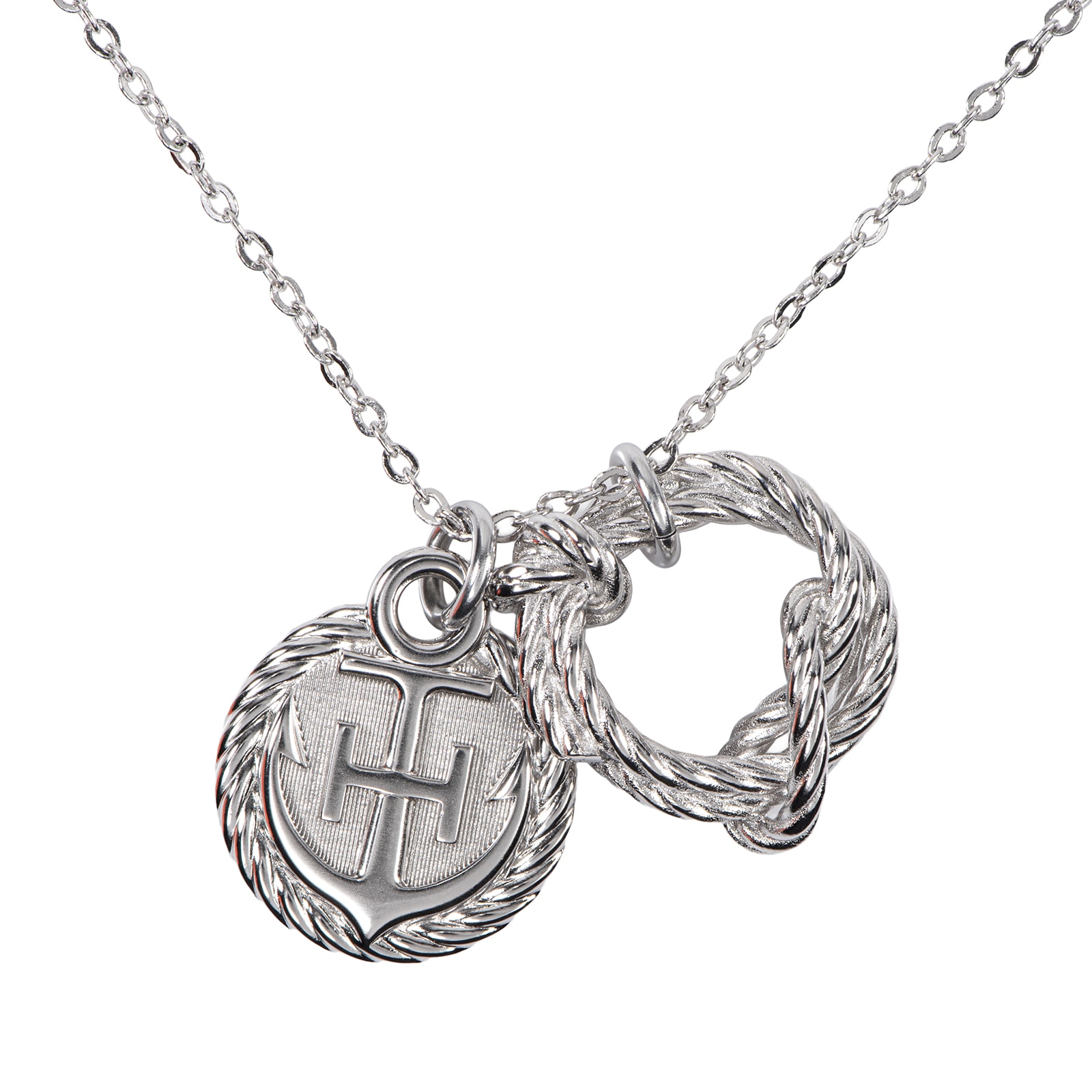 HERMES エルメス コルダージュ ロープ ネックレス シルバー【中古】