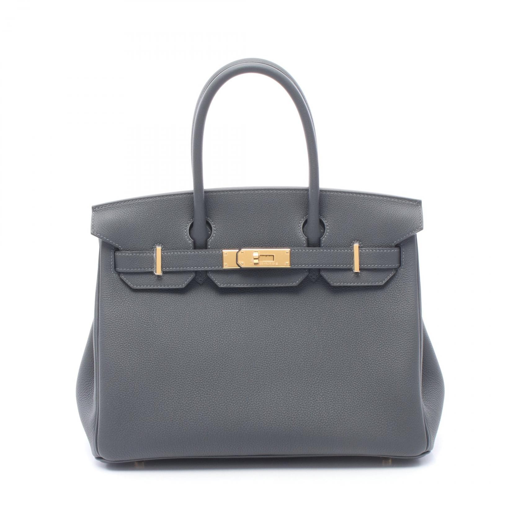 エルメス HERMES バーキン30 グリミスティ ハンドバッグ バッグ レザー トゴ トゴ レディース グレー系 【中古】