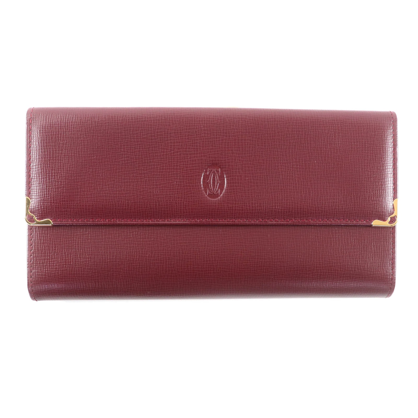美品 カルティエ 長財布 ボルドー レディース