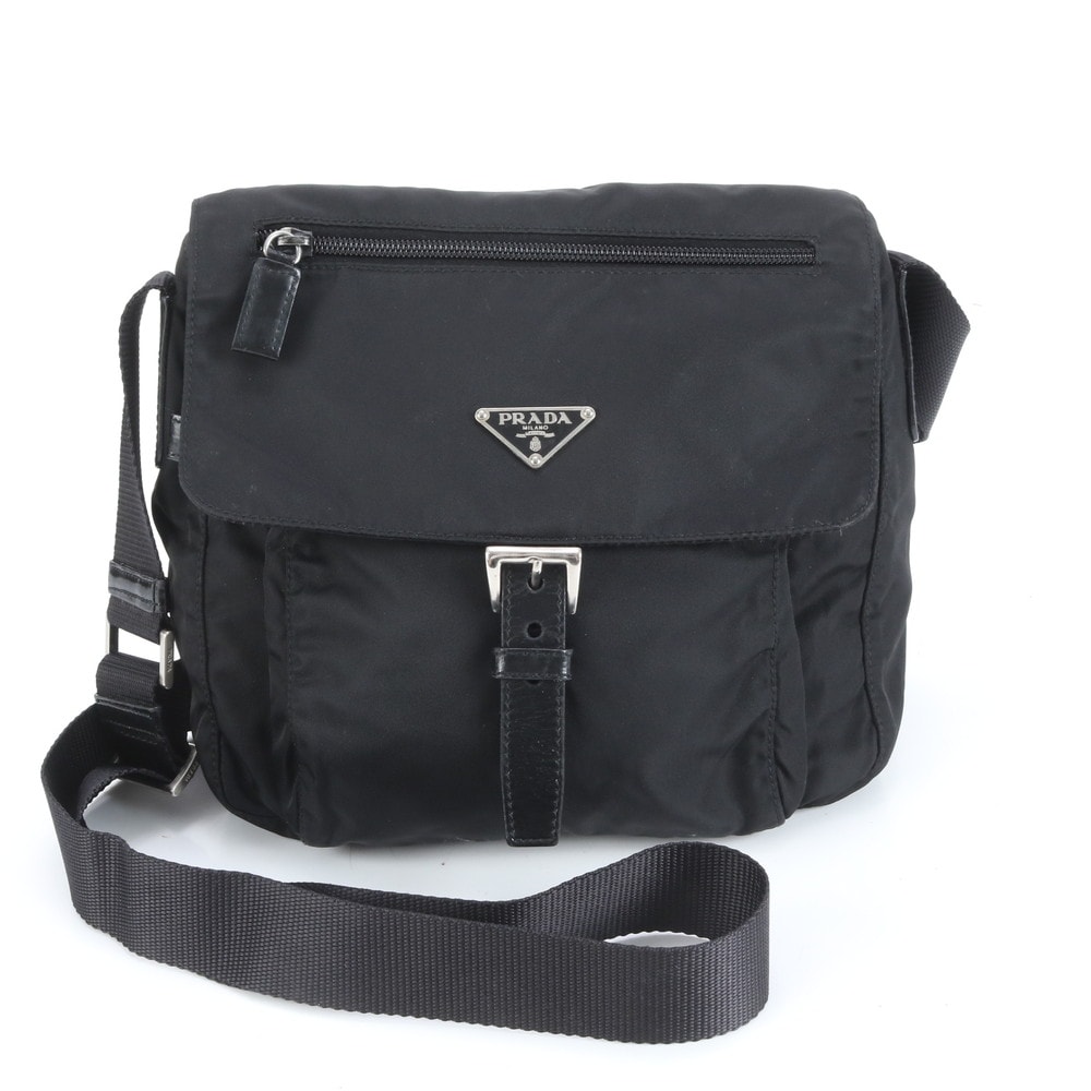 ■極美品 プラダ テスート ナイロントライアングルロゴショルダーバッグ