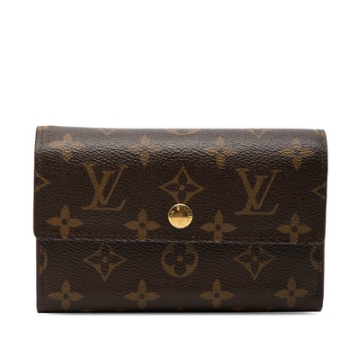 ルイ ヴィトン モノグラム ポルトフォイユ アレクサンドラ 三つ折り財布 M60047 ブラウン PVC レザー レディース LOUIS VUITTON 【中古】