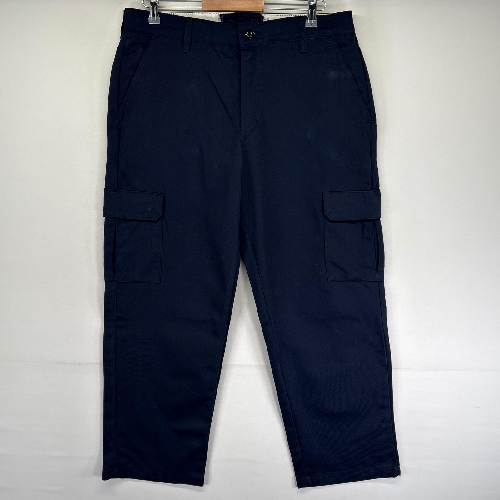 古着 レッドキャップ RED KAP パンツ ワークパンツ カーゴ ワンポイントロゴ ジッパーフライ W36 L30  ネイビー系 メンズ