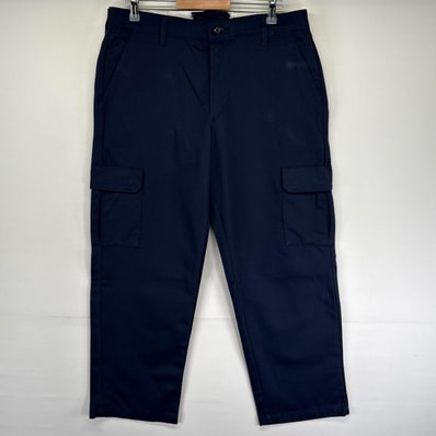 古着 レッドキャップ RED KAP パンツ ワークパンツ カーゴ ワンポイントロゴ ジッパーフライ W36 L30 ネイビー系 メンズ
