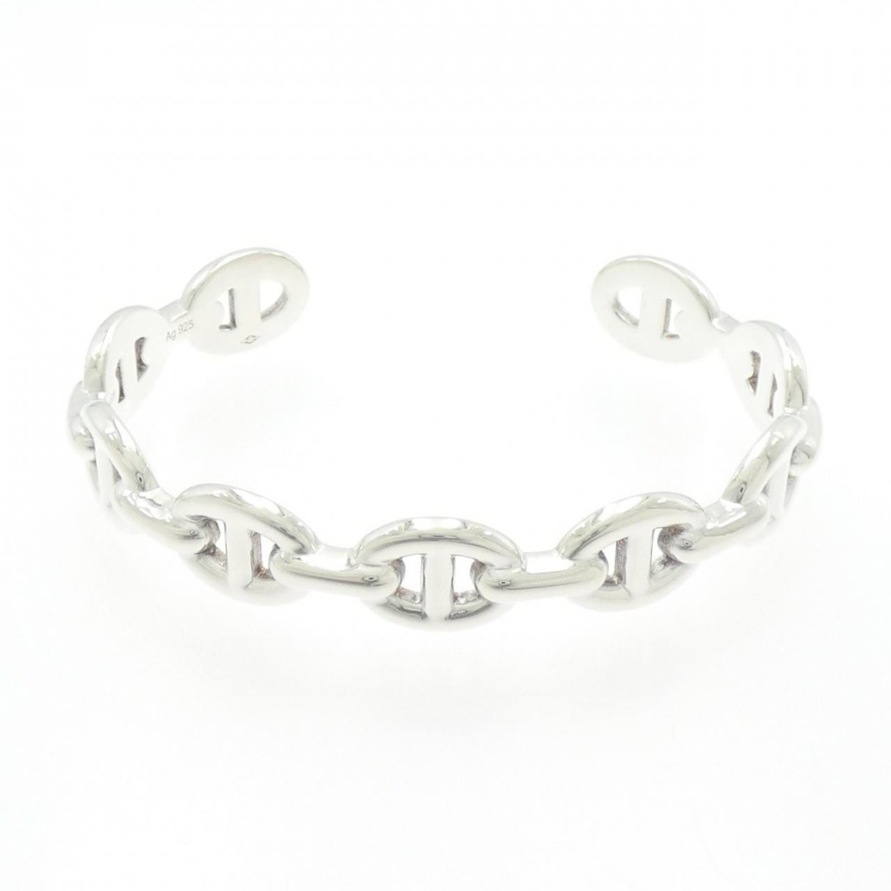 Hermes Chaine D'ancre Enchainee Bracelet Bangle "Silver"