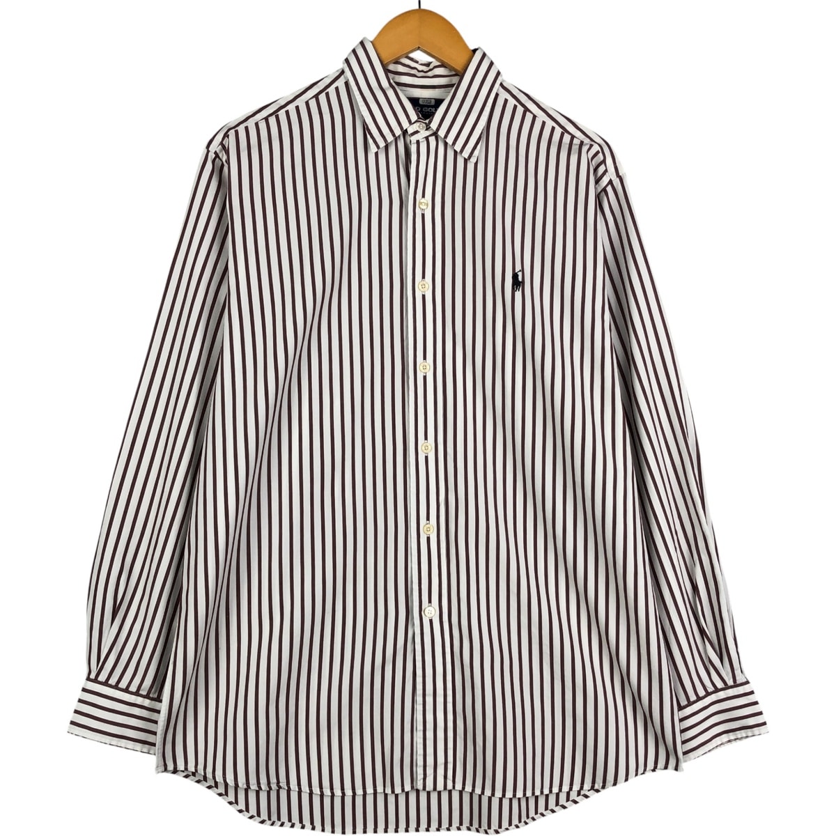 古着 ラルフローレン Ralph Lauren POLO GOLF LOWELL SPORT 長袖 コットンストライプシャツ メンズM相当/eaa595096