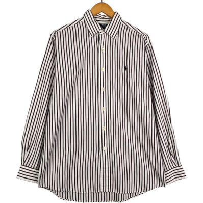 古着 ラルフローレン Ralph Lauren POLO GOLF LOWELL SPORT 長袖 コットンストライプシャツ メンズM相当/eaa595096