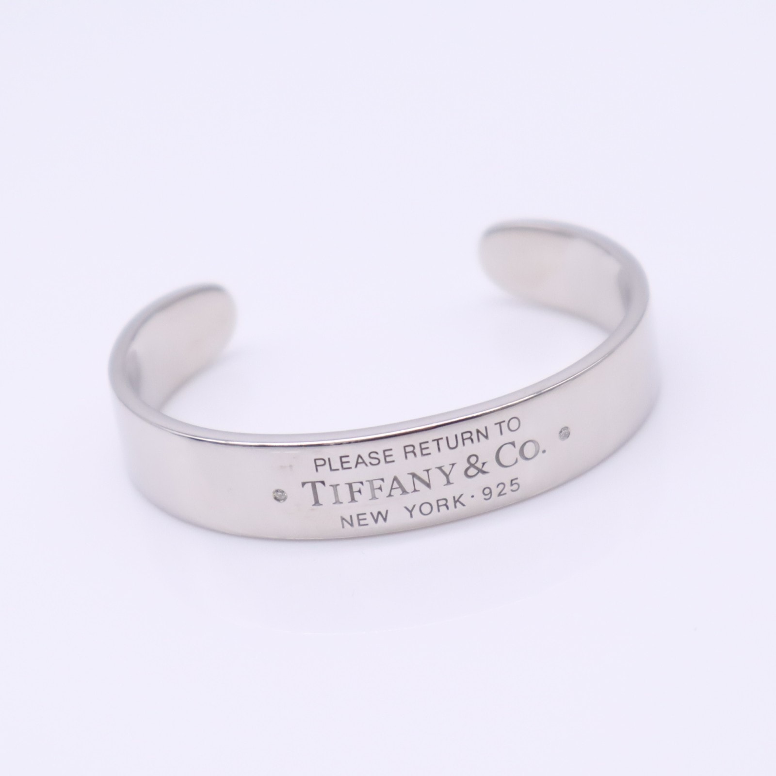 美品 TIFFANY&Co. ティファニー リターントゥ ティファニー バングル 2Pダイヤ 925 - バングル シルバー シルバー レディース