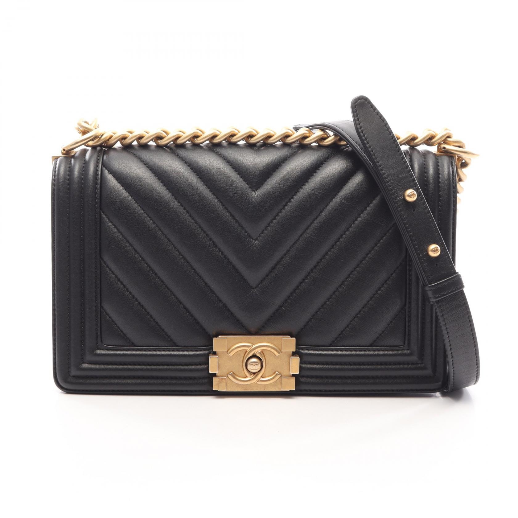 シャネル CHANEL ボーイシャネル ショルダーバッグ バッグ ラムスキン(羊革) レディース ブラック系 A67086 【中古】