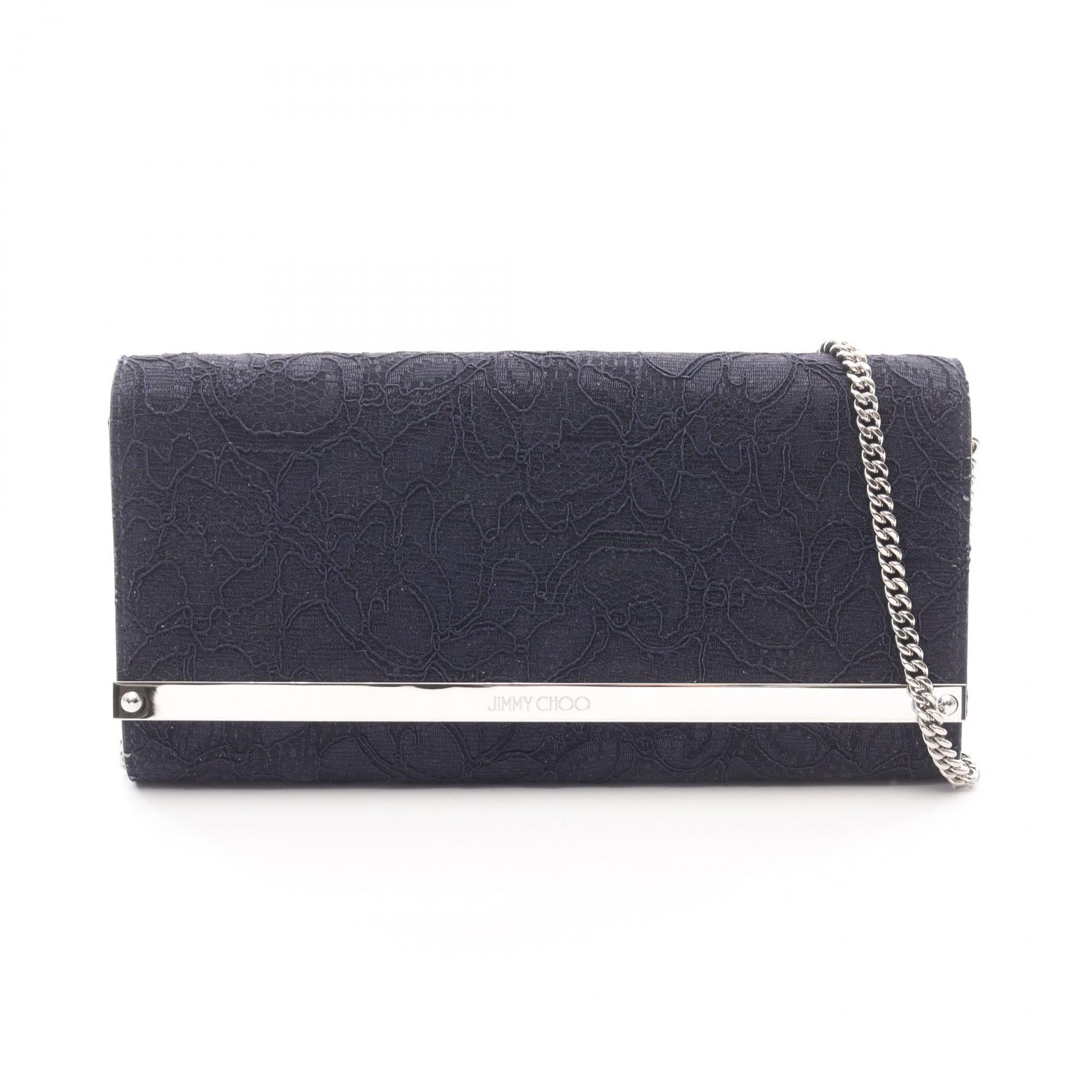 ジミーチュウ JIMMY CHOO MILLA ミラ ショルダーバッグ バッグ レース レディース ネイビー系 【中古】