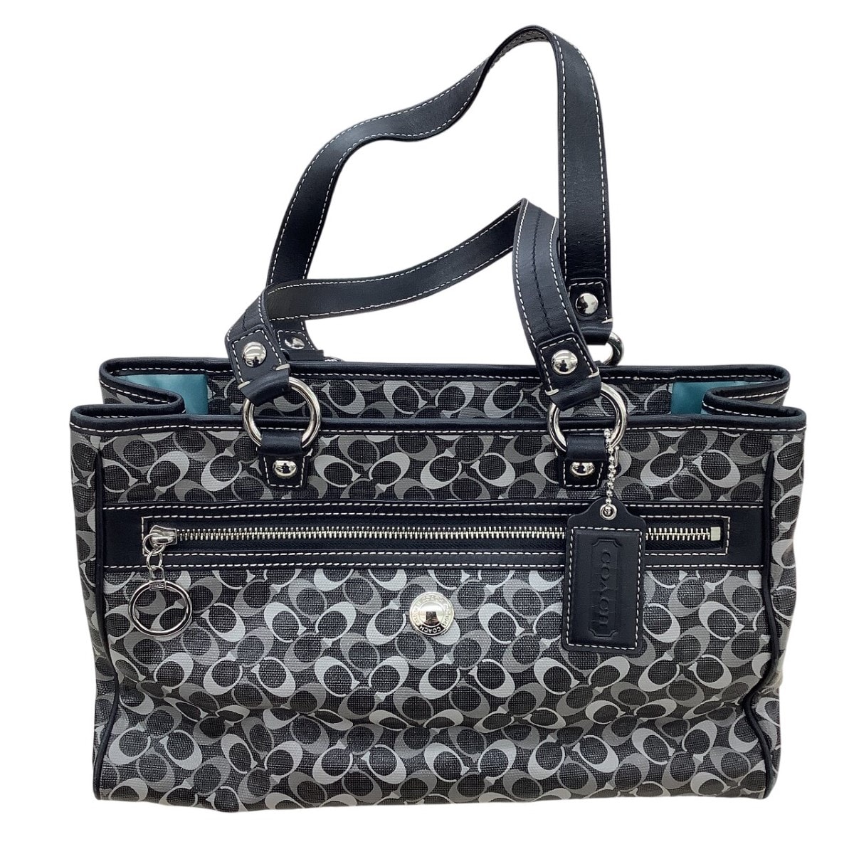 COACH コーチ レディース ハンドバッグ シグネチャー ダークグレー×ブラック