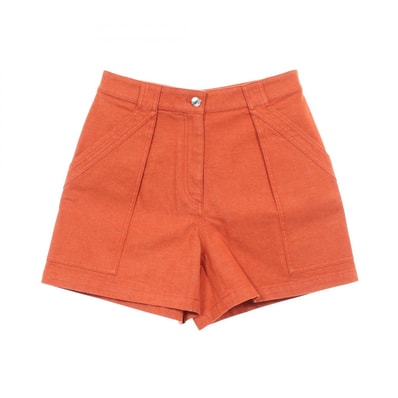 エルメス HERMES セリエボタン ショート デニムパンツ 衣料品 ボトムス コットン オレンジ メンズ オレンジ系 【中古】