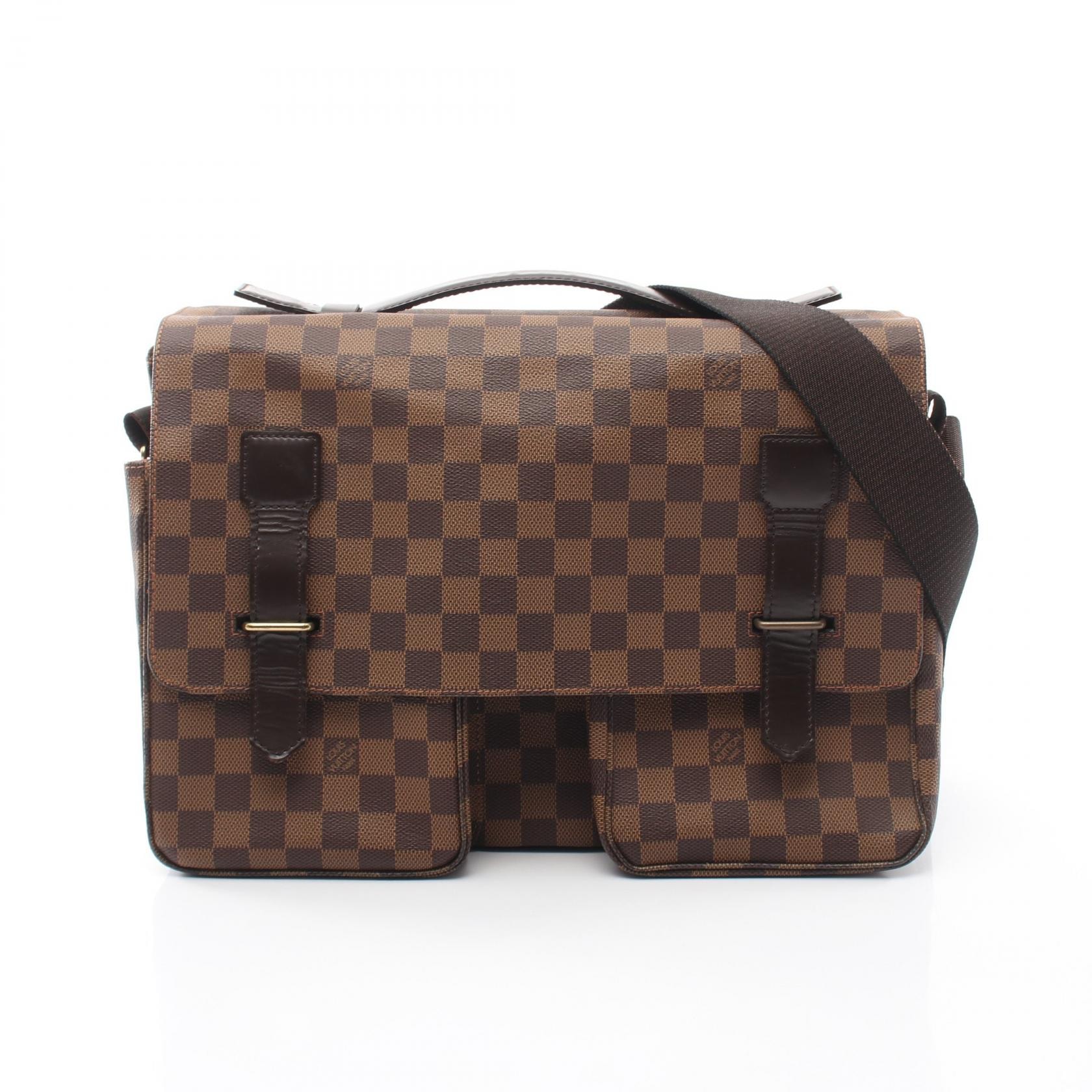 ルイ・ヴィトン LOUIS VUITTON ブロードウェイ ショルダーバッグ バッグ PVCコーティングキャンバス レザー ダミエ エベヌ メンズ レディース ブラウン系 N42270 【中古】