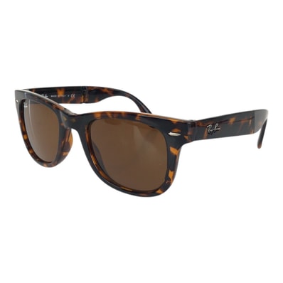 美品 Ray-Ban レイバン WAYFARER FOLDING CLASSIC サイズ50□22 3N ブラウン シルバー金具 プラスチック 合金/ サングラス 男女兼用 ウェリントン 1-0296088 【中古】