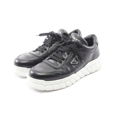 プラダ PRADA スニーカー 靴 レザー メンズ ブラック系 / ホワイト系 【中古】