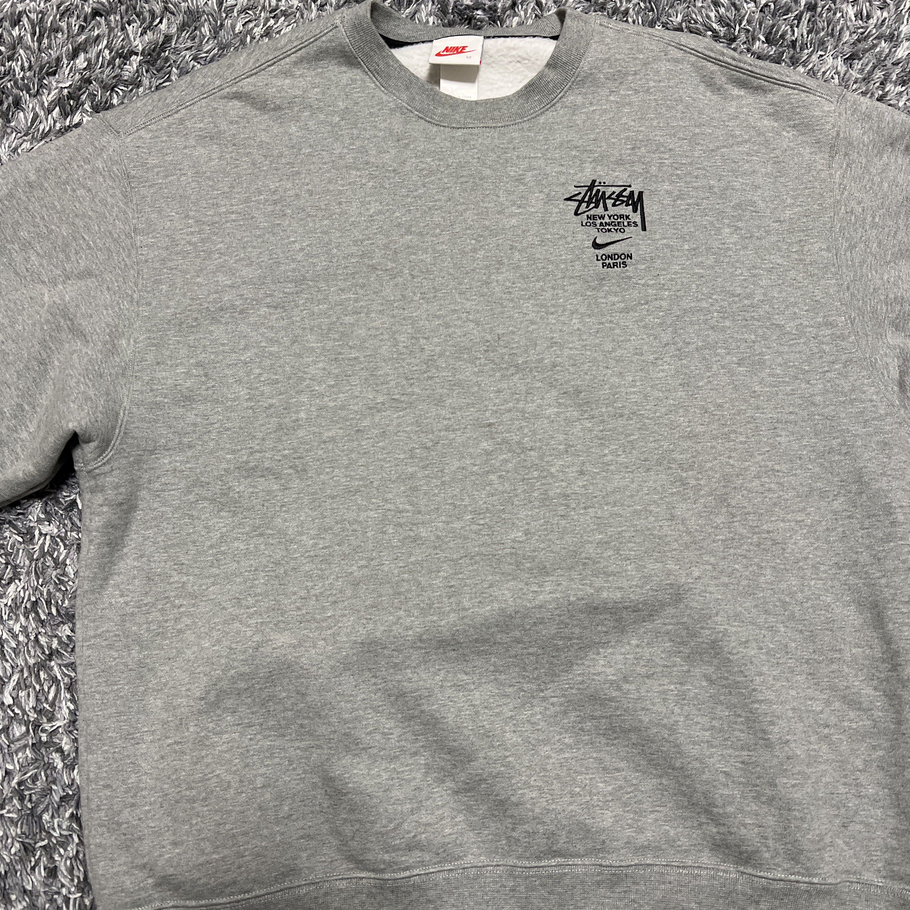 Nike x Stussy International Crewneck Sweatshirt (US Size) "Grey" DC4198-050