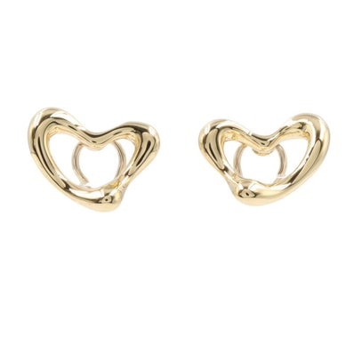 ティファニー TIFFANY&CO オープンハート ルチルクォーツ イヤリング イヤリング ジュエリー K18(イエローゴールド) レディース ゴールド系 【中古】