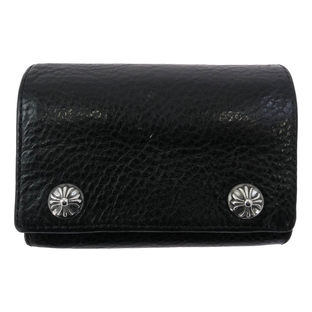 Chrome Hearts 3 Fold Leather Wallet "Black"