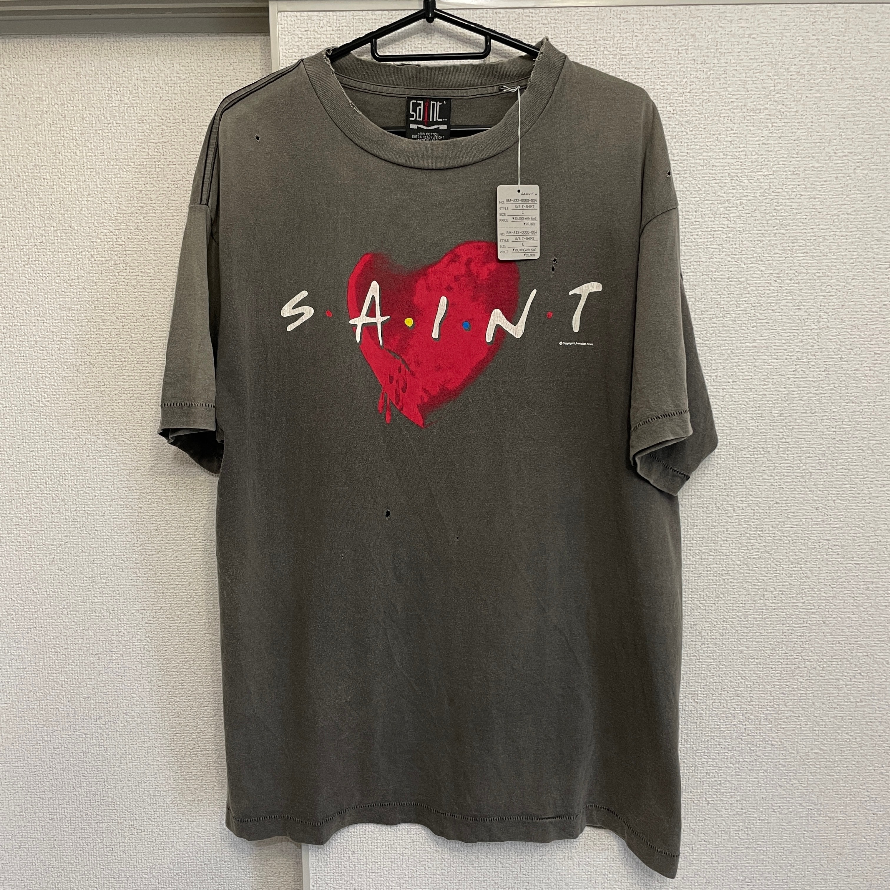 SAINT Mxxxxxx 22AW HEART SS TEE "Black" SM-A22-0000-004