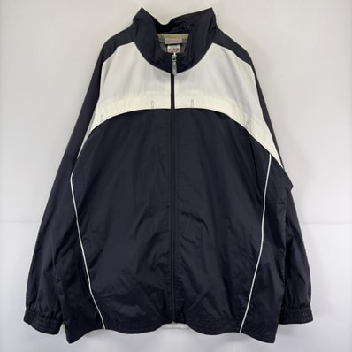 古着 リーボック Reebok ジャケット フルジップ メッシュライナー 大きいサイズ 2XL ホワイト ツートン メンズ
