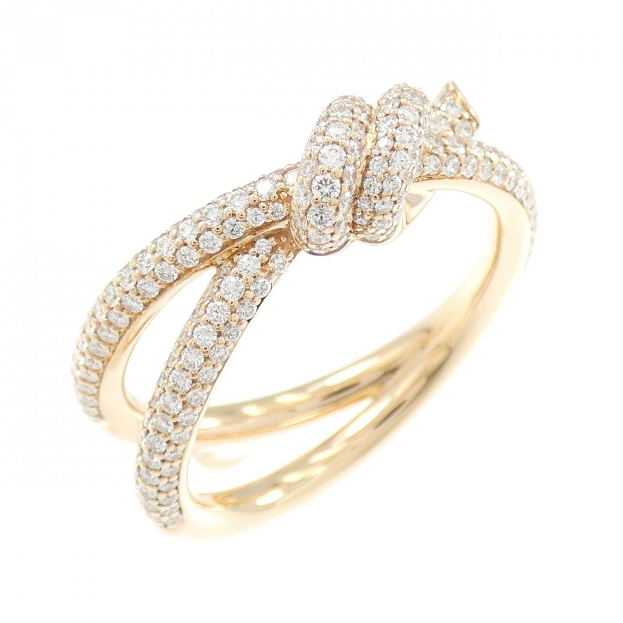 ティファニー ノット ダブル ロウ リング 0.68CT