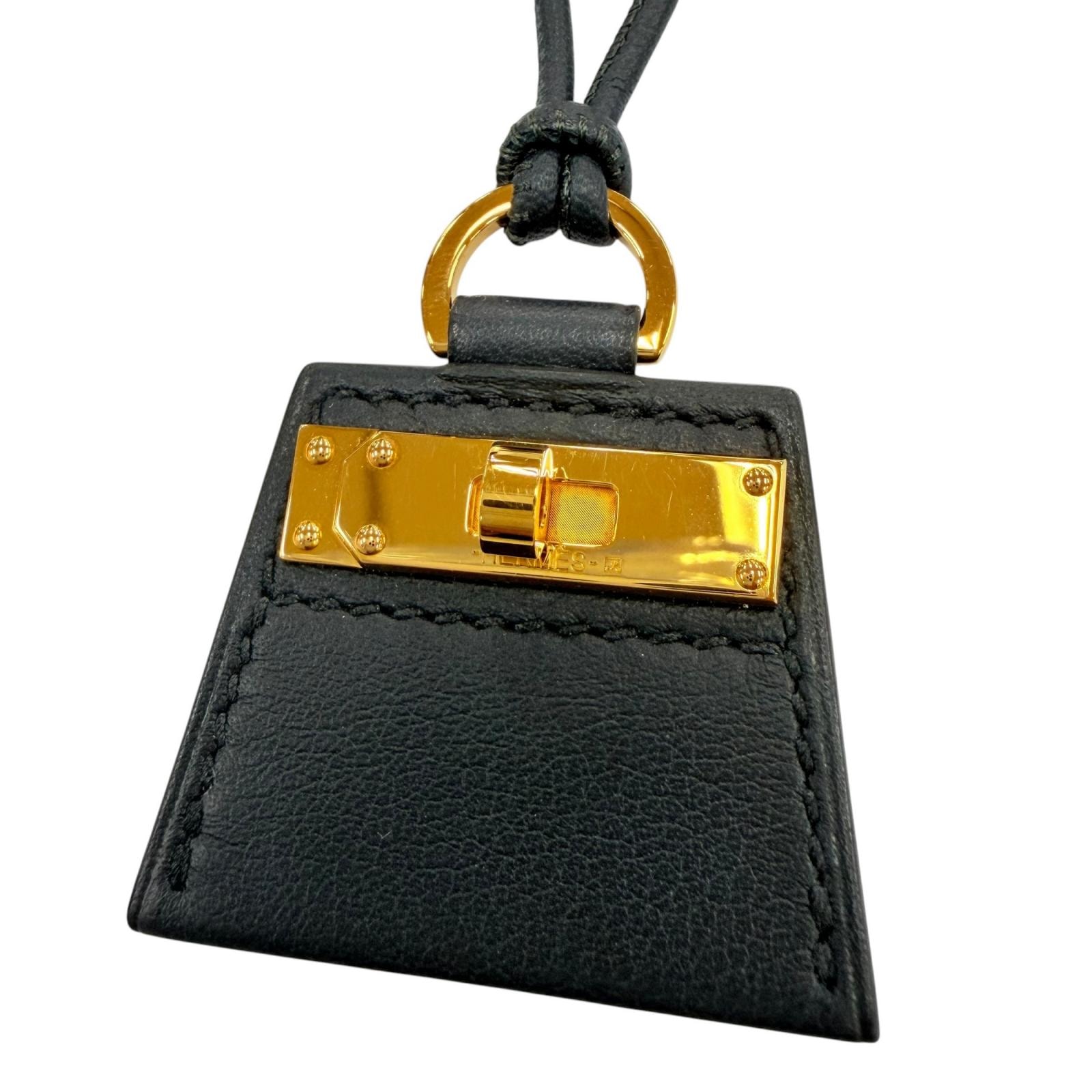 極美品 エルメス ネックレス MONPETIT KELLY PM ブラック