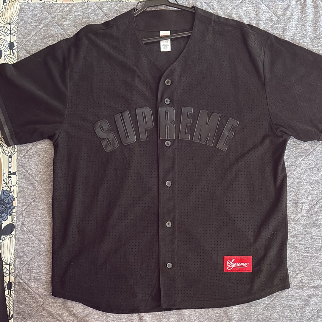 Supreme Ultrasuede Mesh Baseball Jersey 