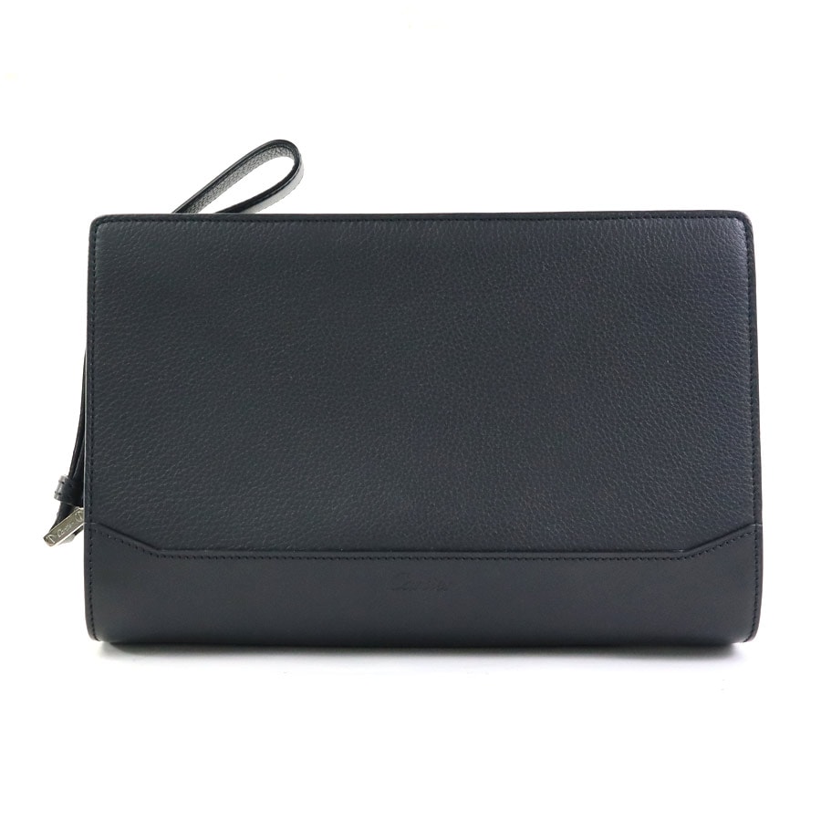 カルティエ CARTIER セカンドバッグ レザー ブラック メンズ【中古】 56834k
