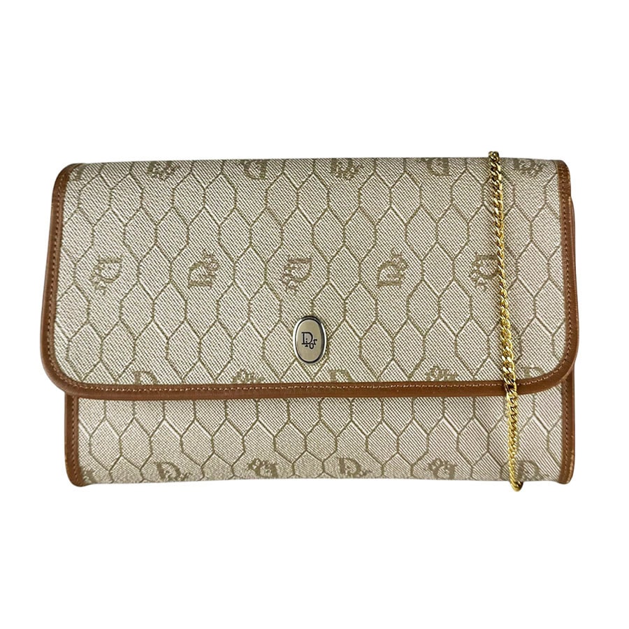 クリスチャンディオール Christian Dior ショルダーバッグ ハニカム PVCコーティングキャンバス/レザー ブラウン系 レディース【中古】 z10707
