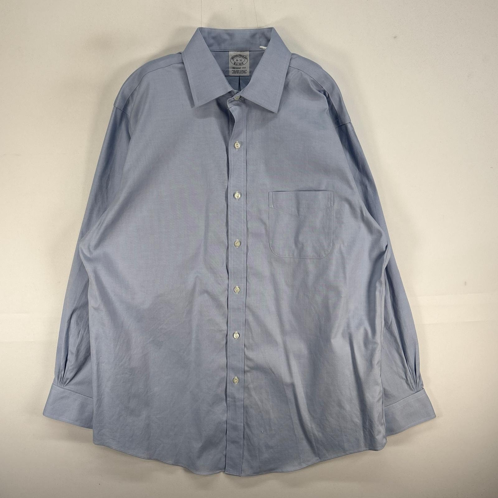 古着 ブルックスブラザーズ Brooks Brothers 長袖シャツ カラーステイ L ブルー系 無地 メンズ