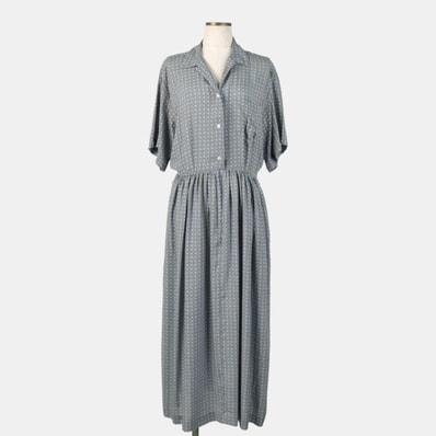 古着 ラルフローレン Ralph Lauren 総柄 ペイズリー柄 ロング オープンカラー 半袖 フレア ワンピース レディースL相当/eaa458245