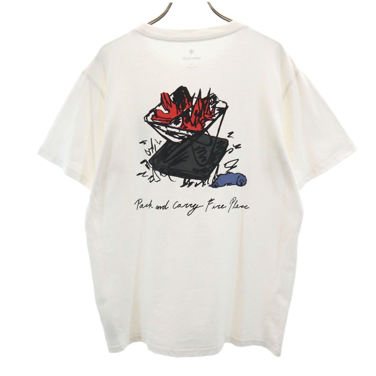 snowpeak スノーピーク バックプリント 半袖 Tシャツ M オフホワイト アウトドア