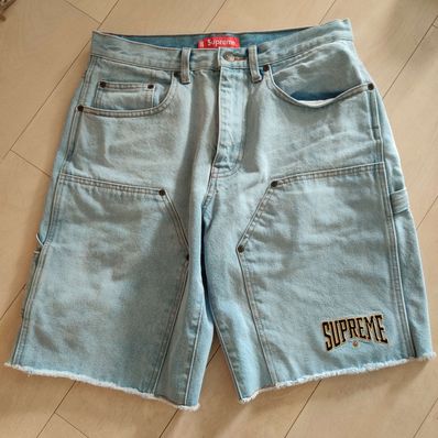 Supreme Cutoff Double Knee Denim Painter Short "Washed Blue"