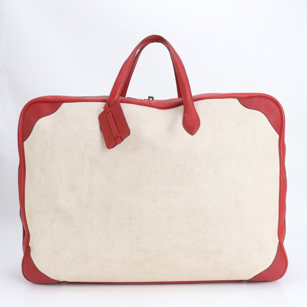 ■極美品 エルメス ヴィクトリア 60 トワルアッシュボストン バッグ