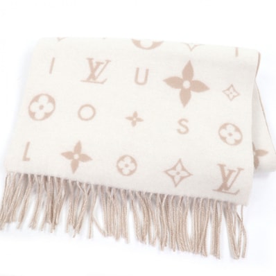 極美品 ルイヴィトン マフラー レイキャビック クラウド ベージュ M97660