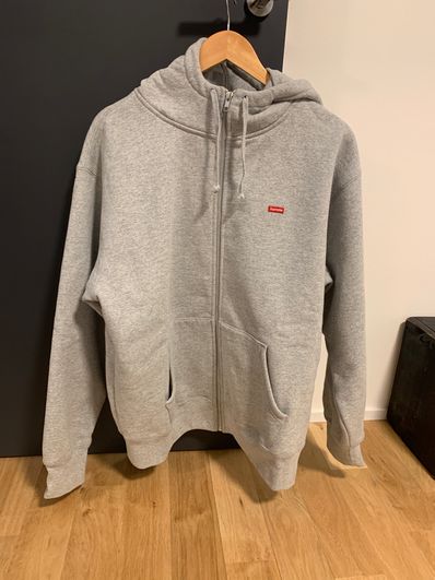 Supreme Small Box Facemask Zip Up Hooded Sweatshirt "Heather Grey"