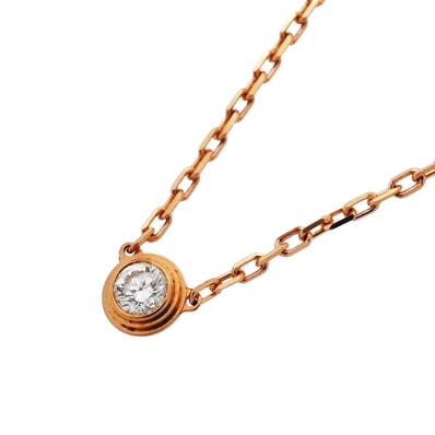 【6jib0611】カルティエ ネックレス ダムール SM/1PD K18PG ピンクゴールド ダイヤモンド【中古】レディース